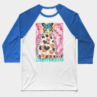 Calico kitten  art butterfly Baseball T-Shirt